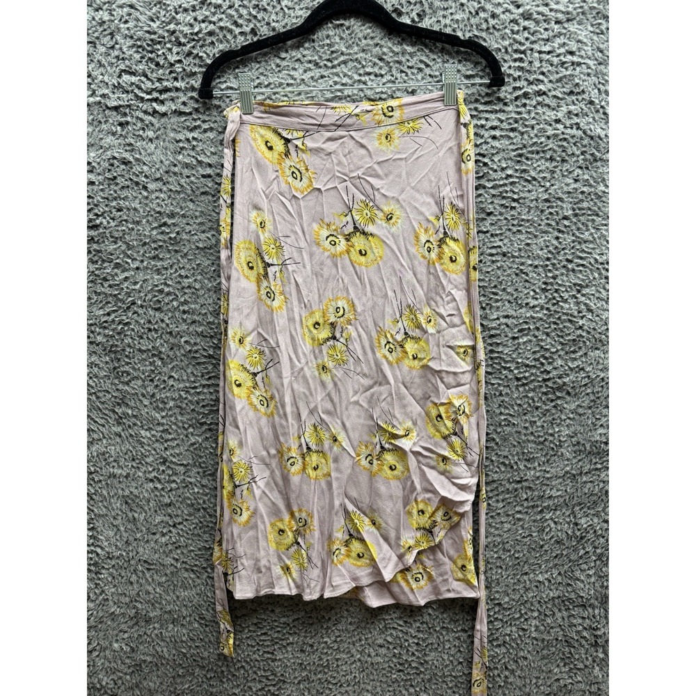Madewell Women's Wrap Midi Skirt in Dutch Dandelions Size‎ 4